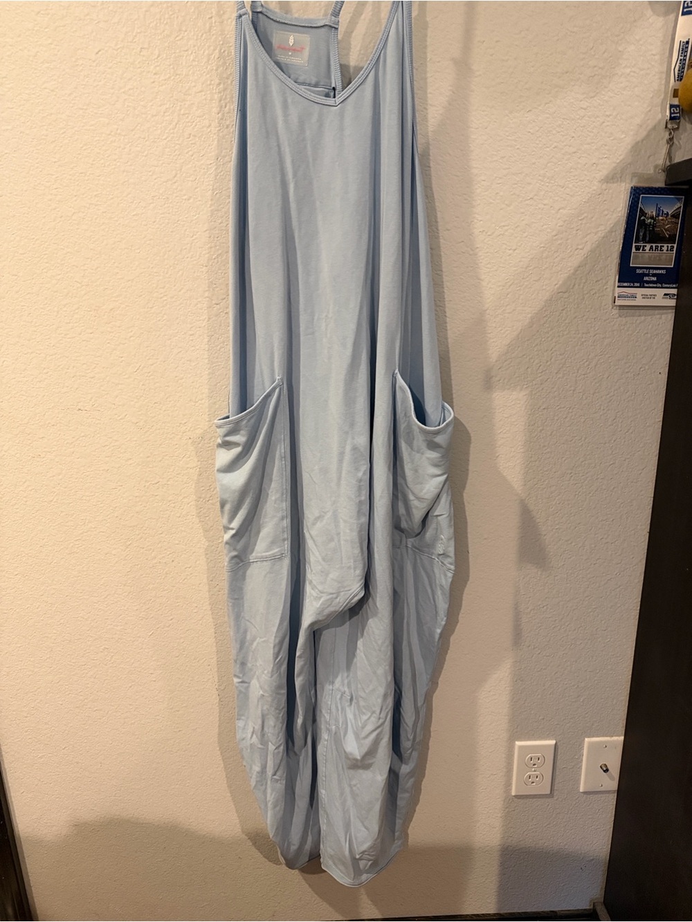 FP Movement by Free People Hot Shot Blue Relaxed Pocket Jumpsuit - Picture 2 of 4